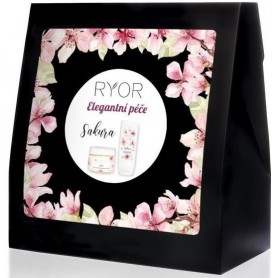 Ryor dárková sada Sakura se sprchovým gelem, peelingem a ručníkem