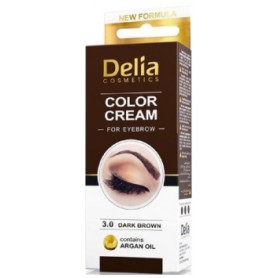 Delia Cosmetics Color Cream profesionální barva na obočí ("henna") tmavě hnědá