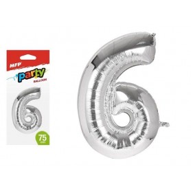 Balónek č. 6 nafukovací fóliový 75 cm