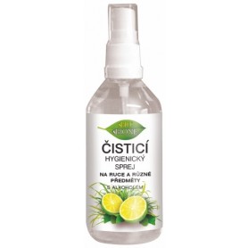 Bione Cosmetics hygienický sprej na ruce s alkoholem s vůní citronové trávy