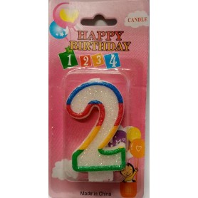 CANDLE Dortová narozeninová svíčka - číslice 2