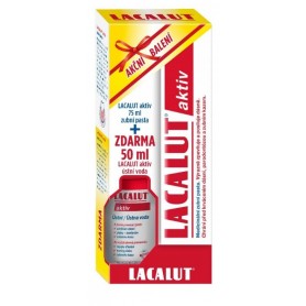 Lacalut Aktiv zubní pasta 75 ml + ZDARMA ústní voda 50 ml