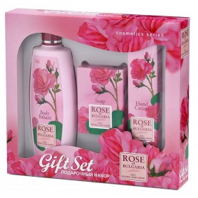 Rose of Bulgaria dárková sada s tělovým balzámem, mýdlem a krémem na ruce