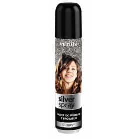 Venita lak na vlasy s brokátem stříbrný