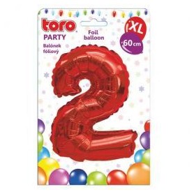 Toro Party balónek číslice 2 matná červená