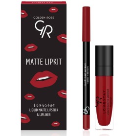 GR Matte LipKit Scarlet Red (lipstick N18 /5.5 ml + lipliner N527/1.6g) set tekutá matná rtěnka a tužka na rty
