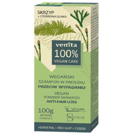 Venita veganský bylinný pudrový šampon proti padání vlasů - přeslička