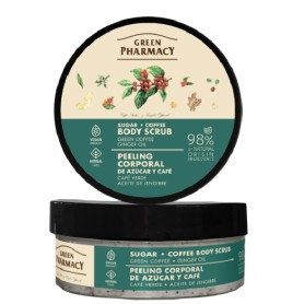 Green Pharmacy tělový peeling zelená káva a zázvorový olej