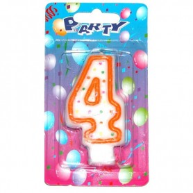 Party dortová svíčka číslice 4 - 1ks