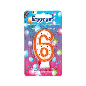 Party dortová svíčka číslice 6